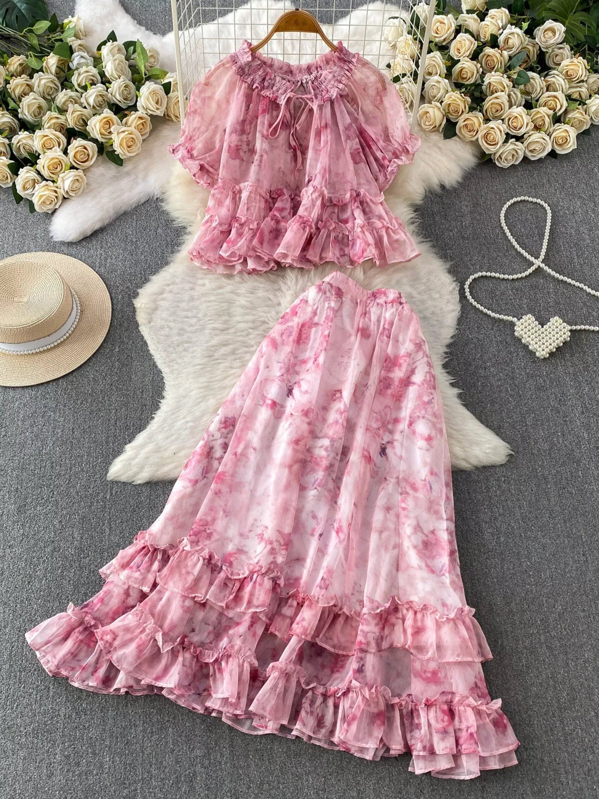 Floral set color option front view