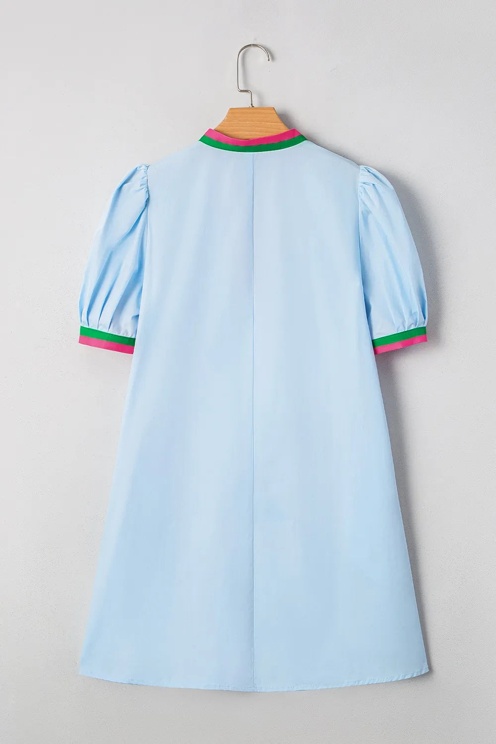 Notched Puff Sleeve Swing Dress, view 6