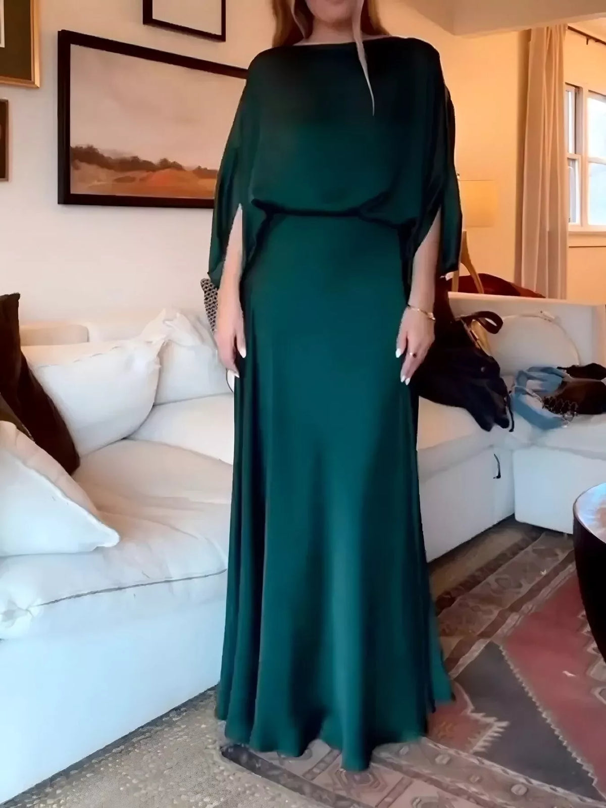 Batwing Sleeve Maxi Dress detail view