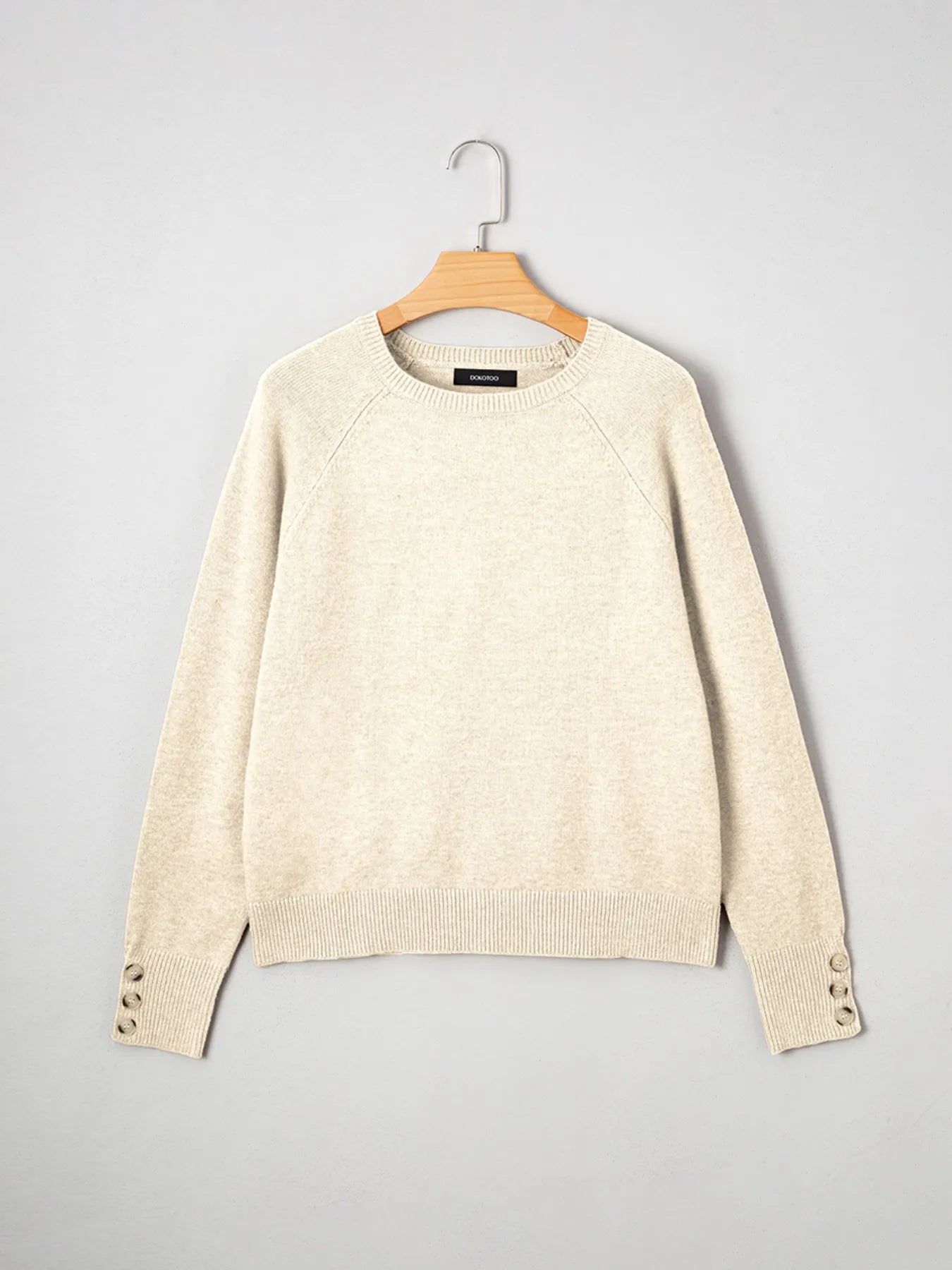 Crew Neck Long Sleeve Sweater - Fashorio