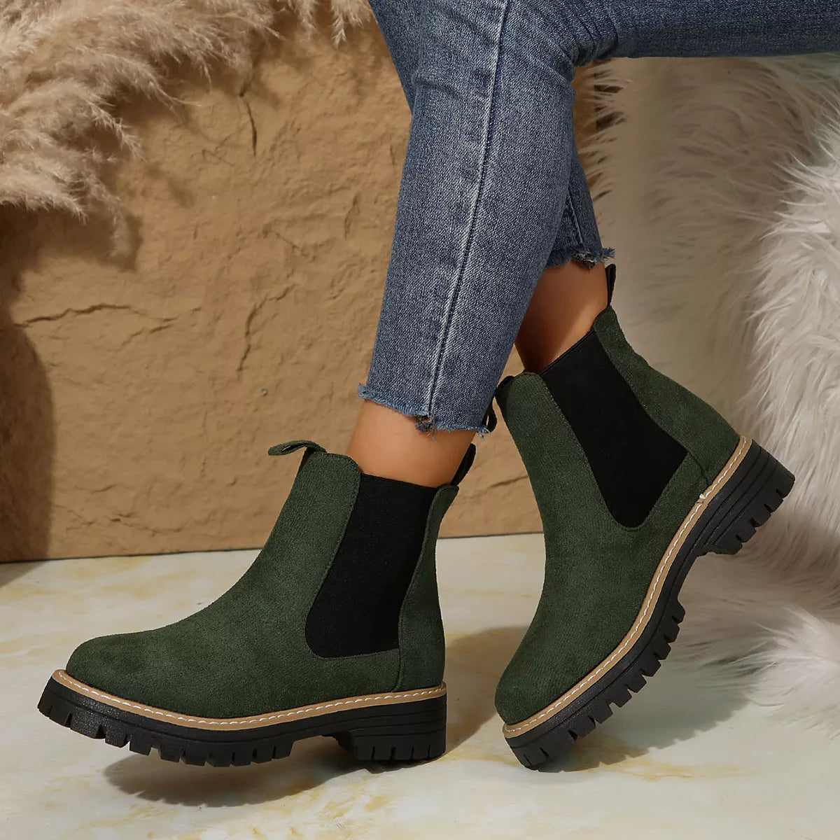 Platform boots toe close up