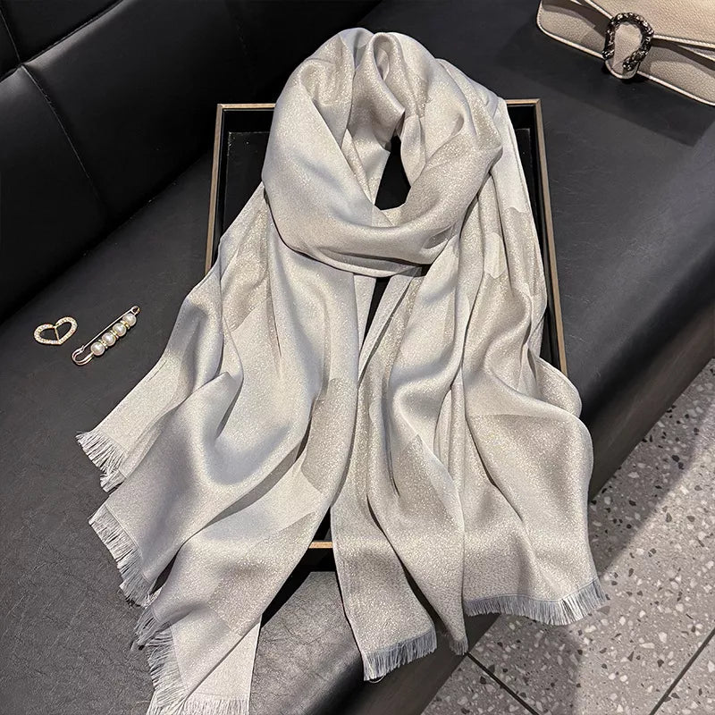 Everyday scarf looped loosely for a casual look