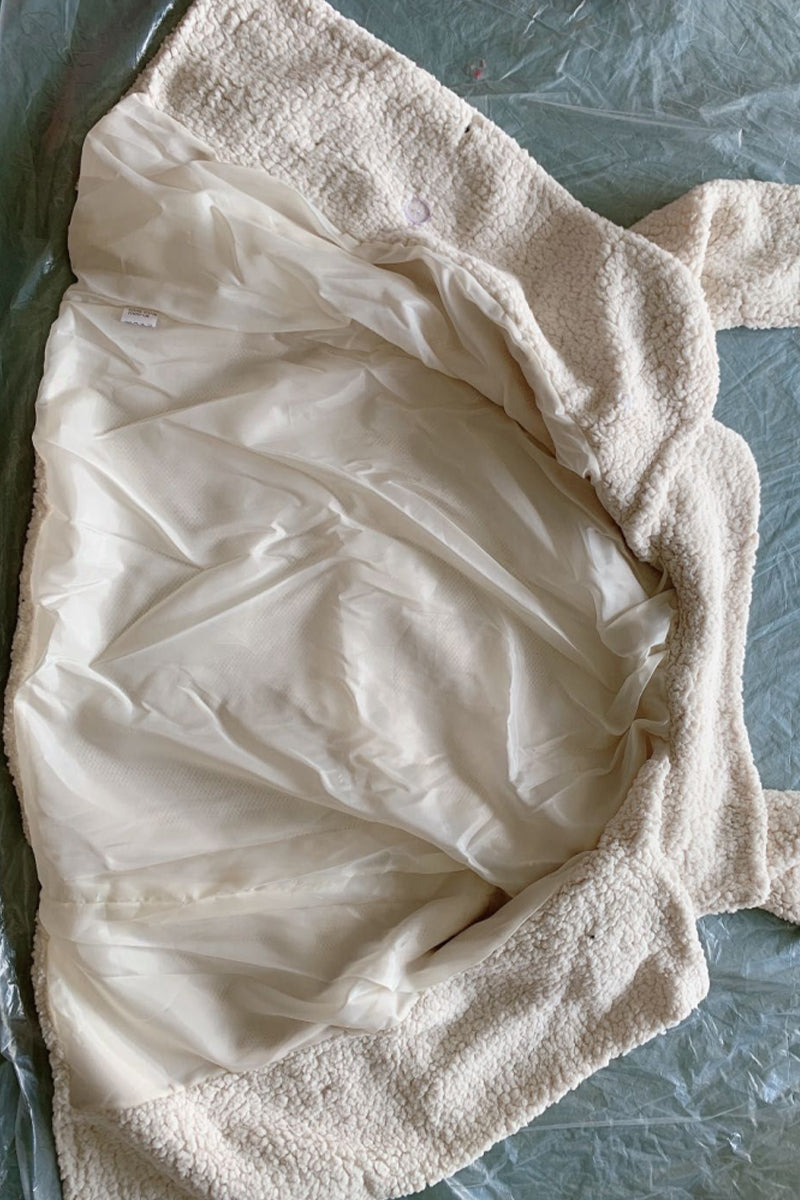 Ivy Lane Full Size Lapel Collar Sherpa Coat - Fashorio