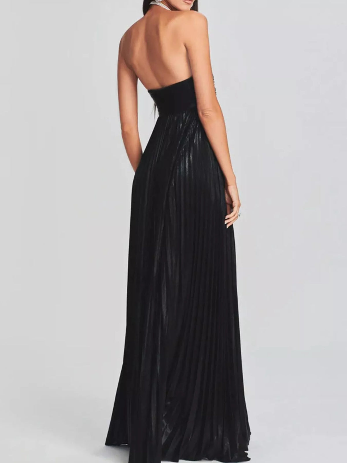 split sweetheart tube maxi dress back detail