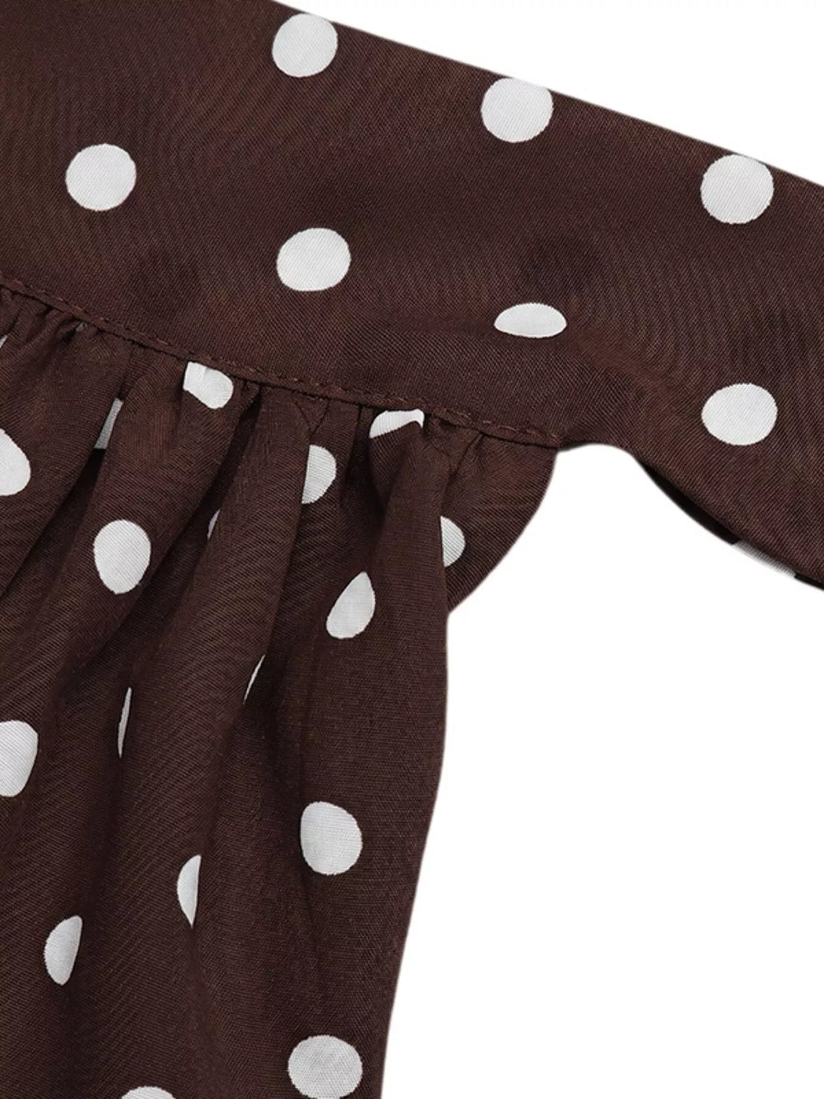 Polka dot dress full outfit with heels