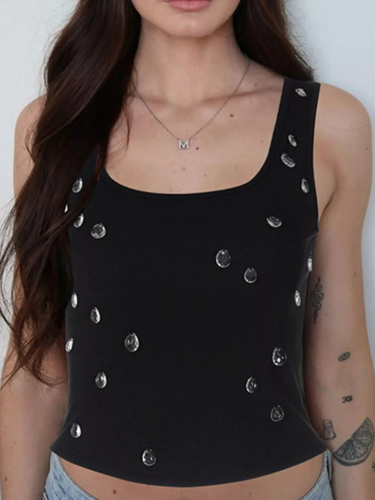 Back view of the Sable rhinestone tank