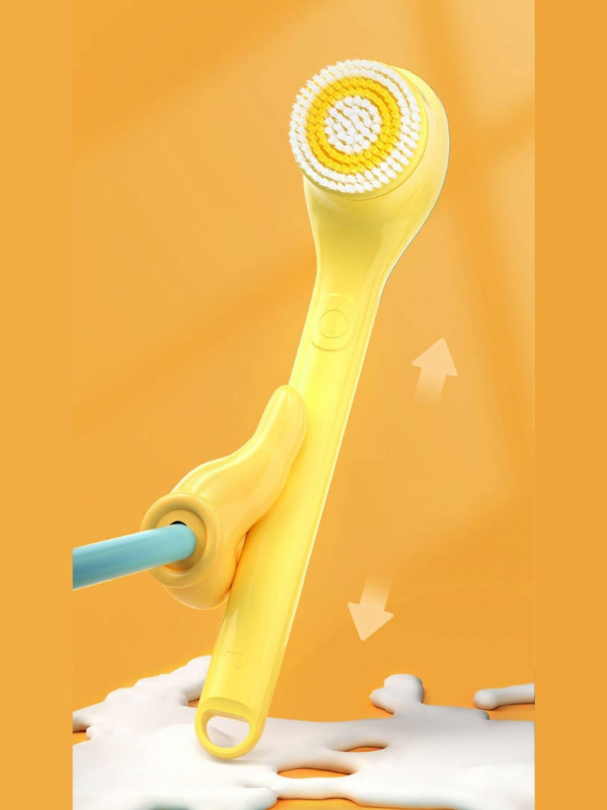 Facial cleansing brush in light blue
