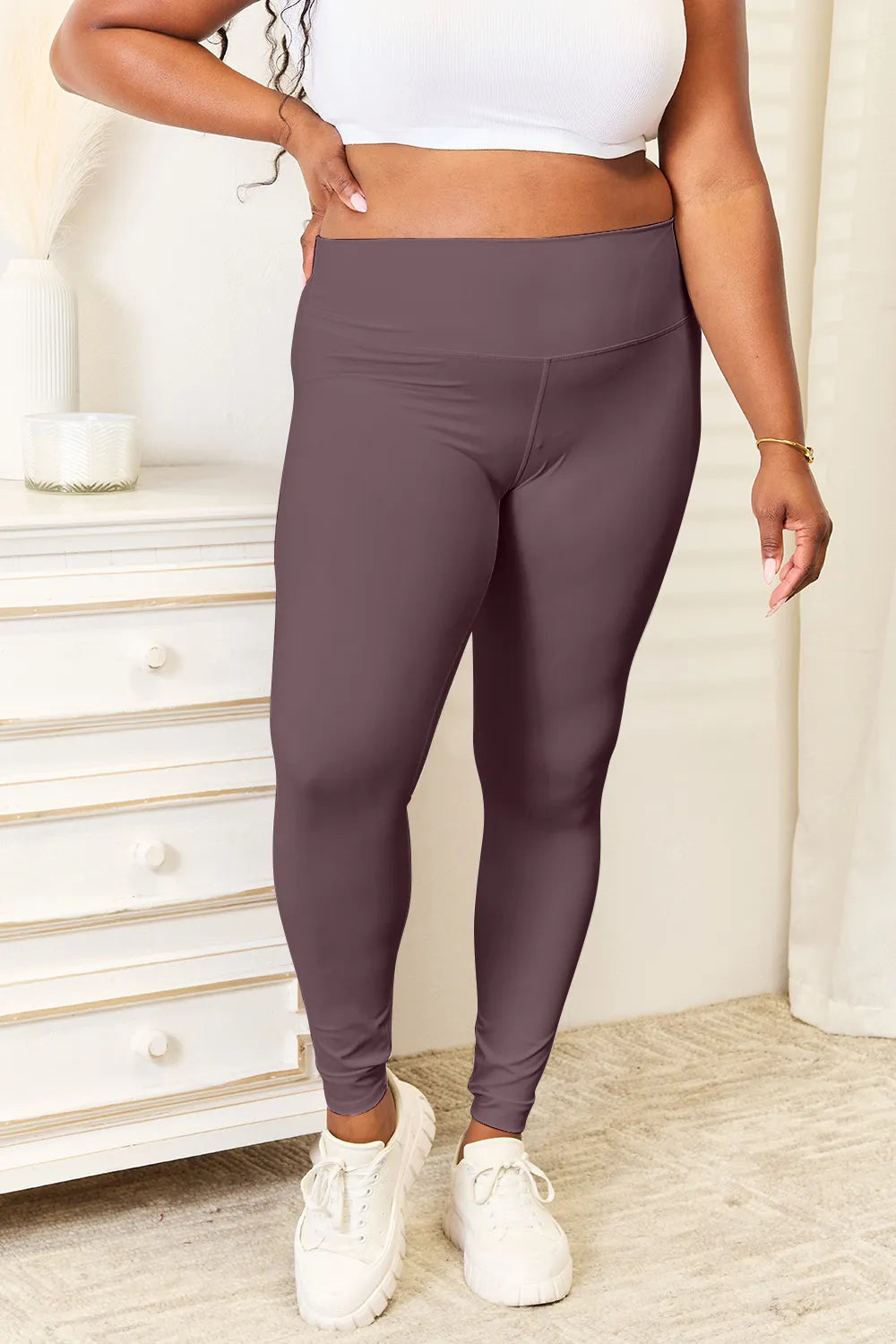 Double Take Wide Waistband Sports Leggings - Fashorio