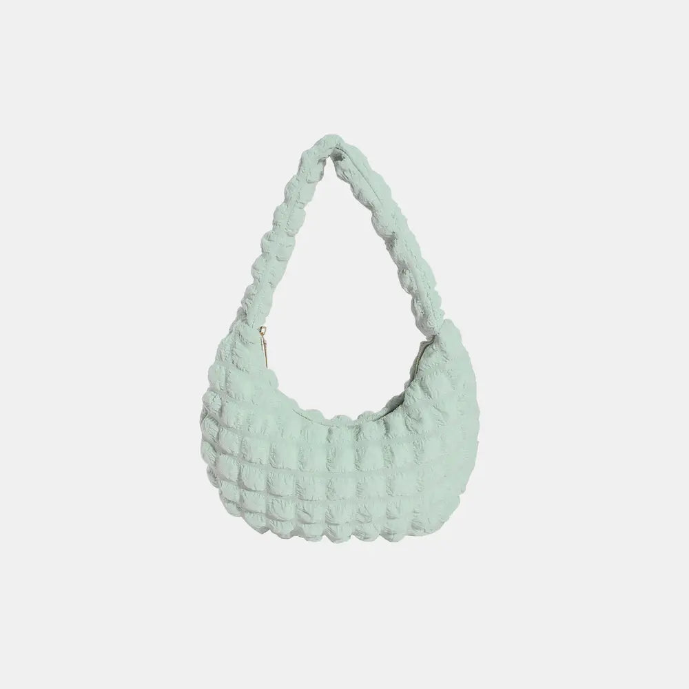 Small Texture Handbag Light Green One Size - Fashorio