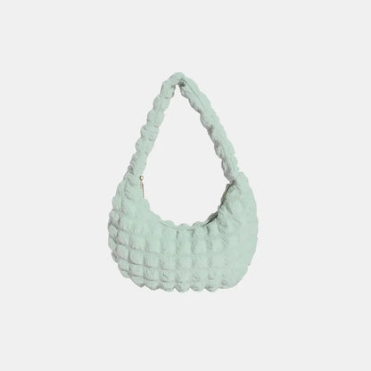 Small Texture Handbag Light Green One Size - Fashorio