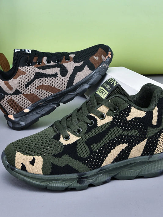 Camouflage Mesh Athletic Sneakers - Fashorio