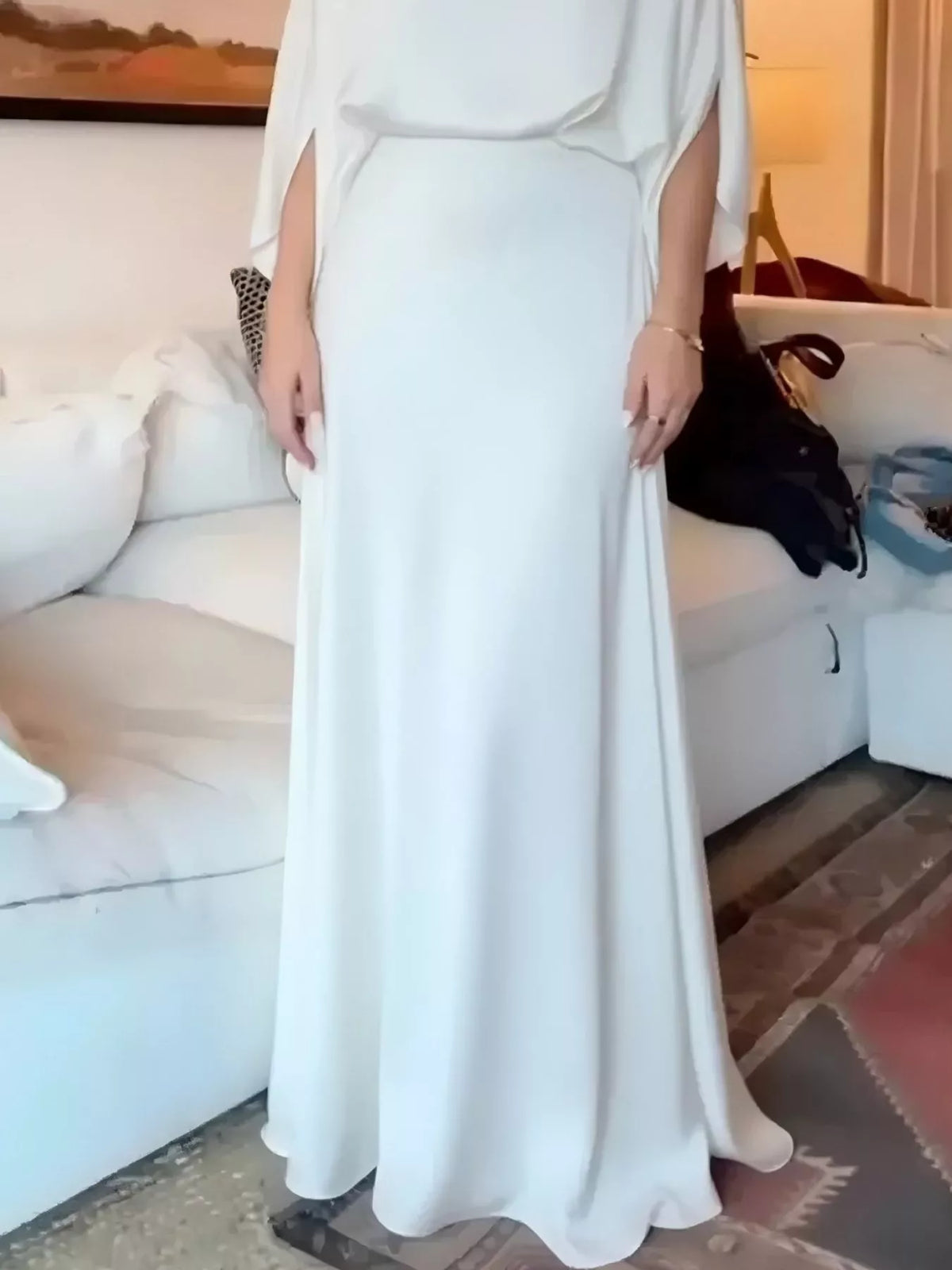 Batwing Sleeve Maxi Dress back view