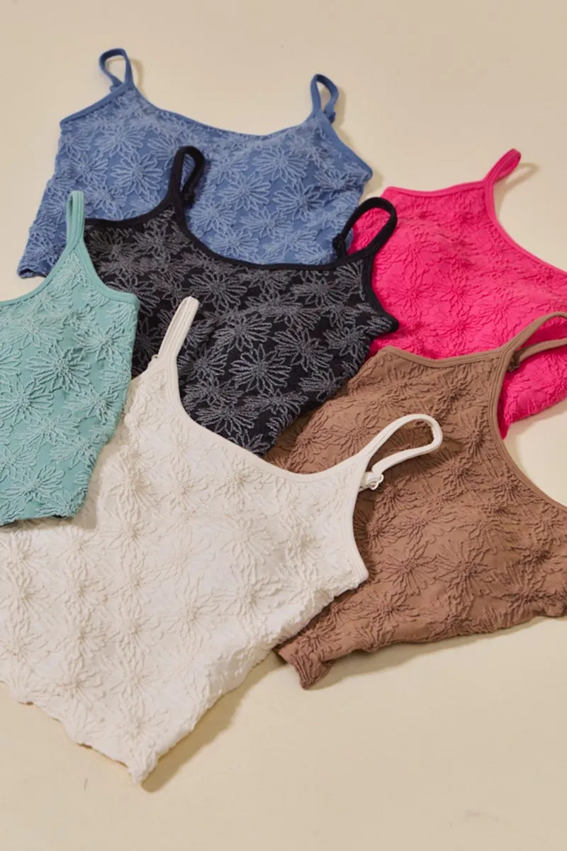 SO ME Two Tone Floral Seamless Tank Top - Fashorio