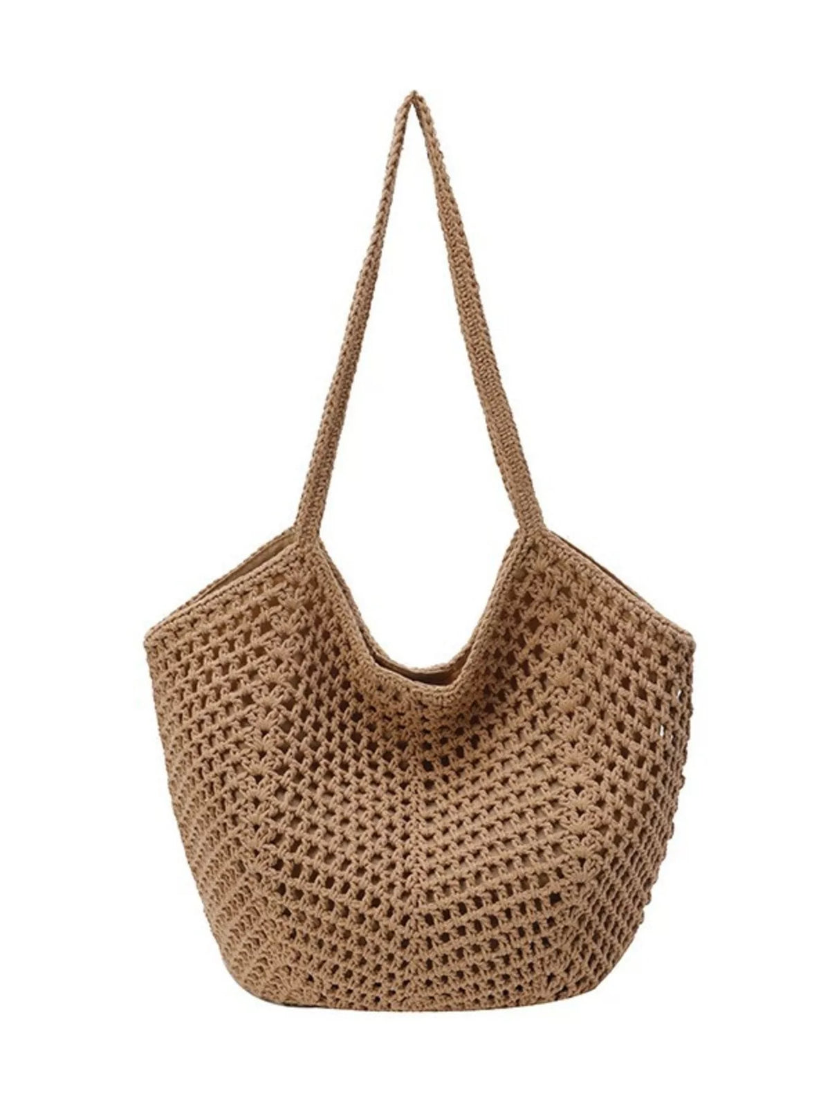Rice white straw shoulder bag detail