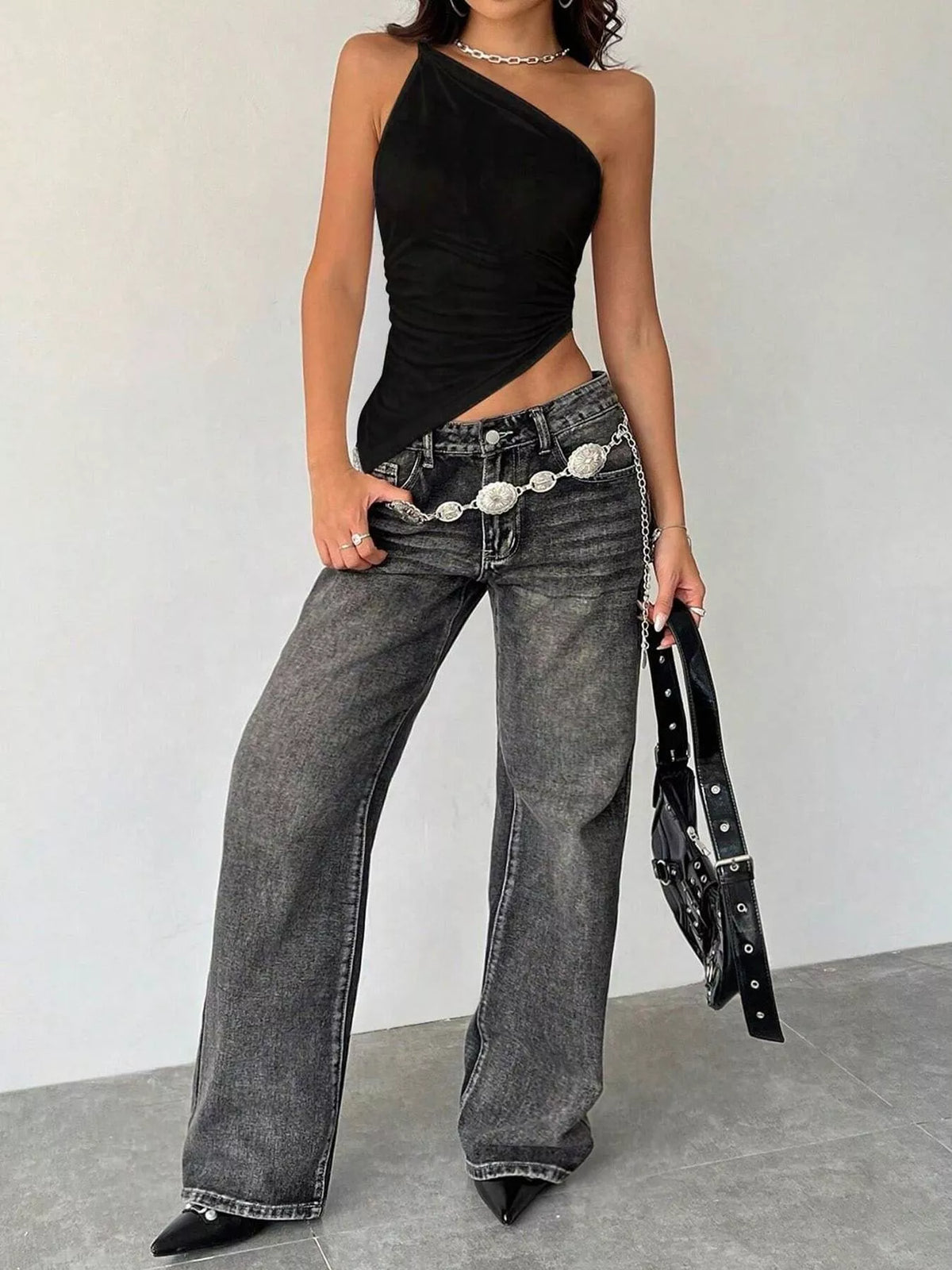 one shoulder slim fit cami product detail