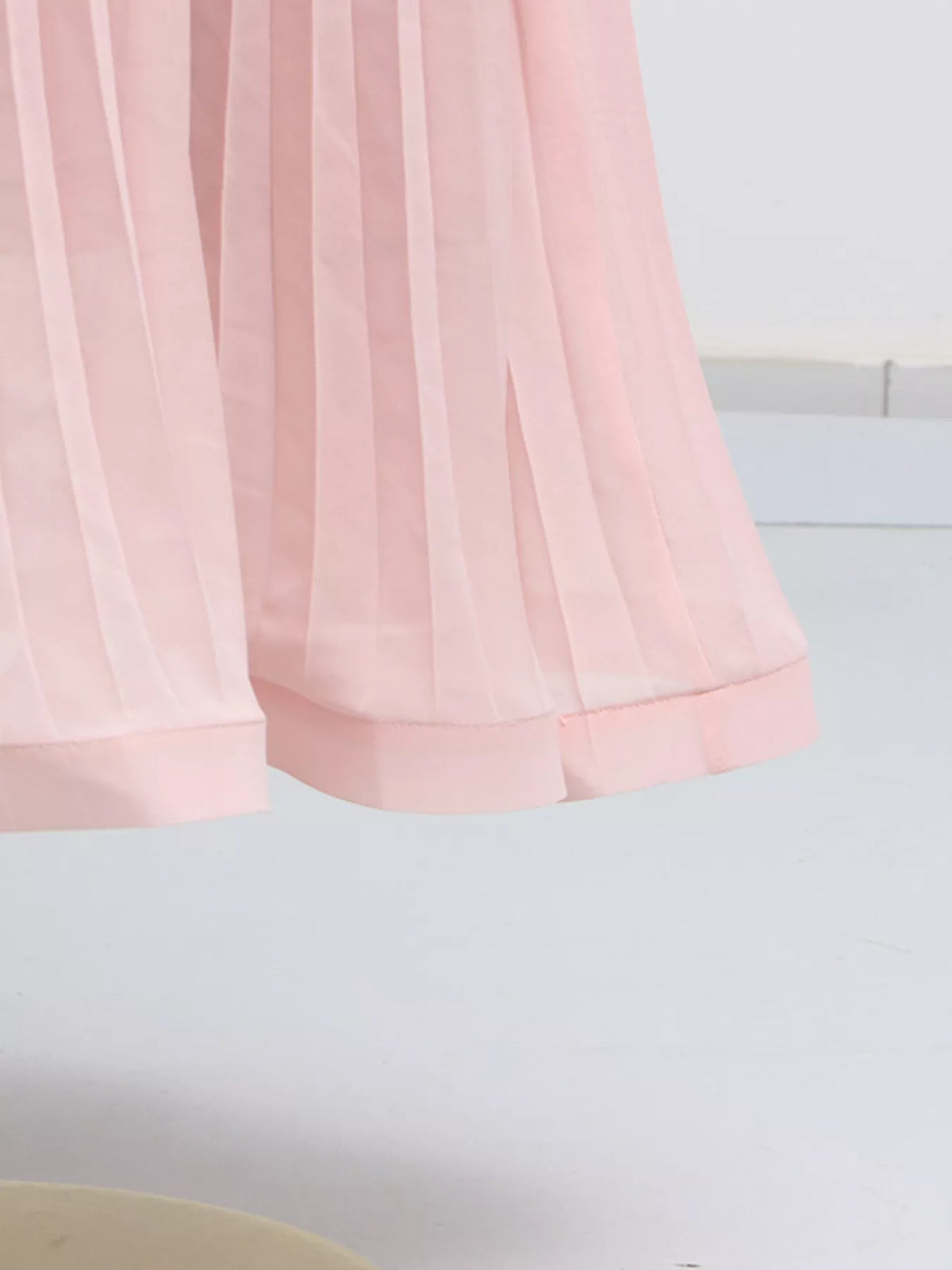 Frill Lapel Collar Top and Pleated Skirt Set, view 24
