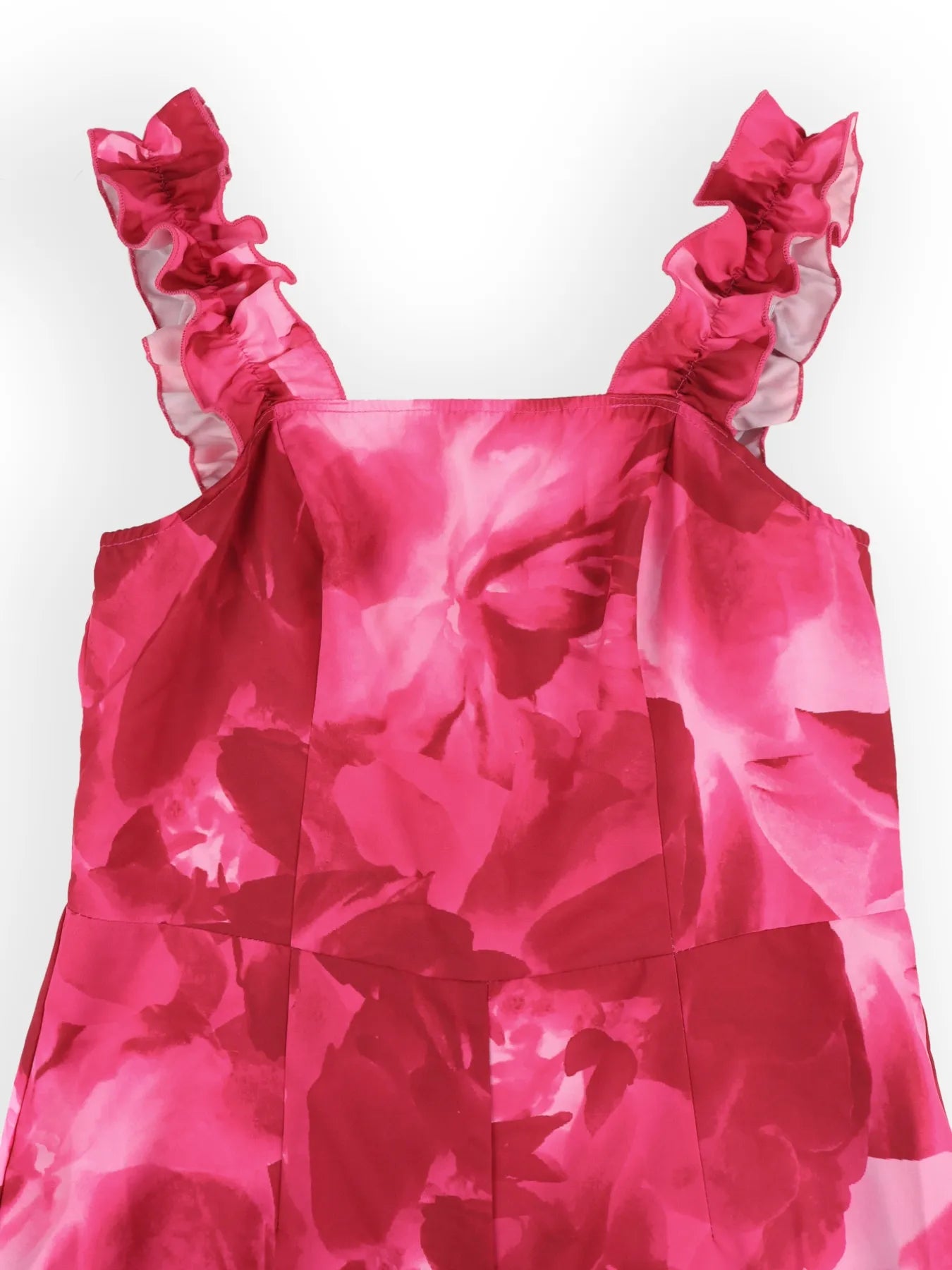 Floral Print Square Neck Wide Leg Jumpsuit - Fashorio