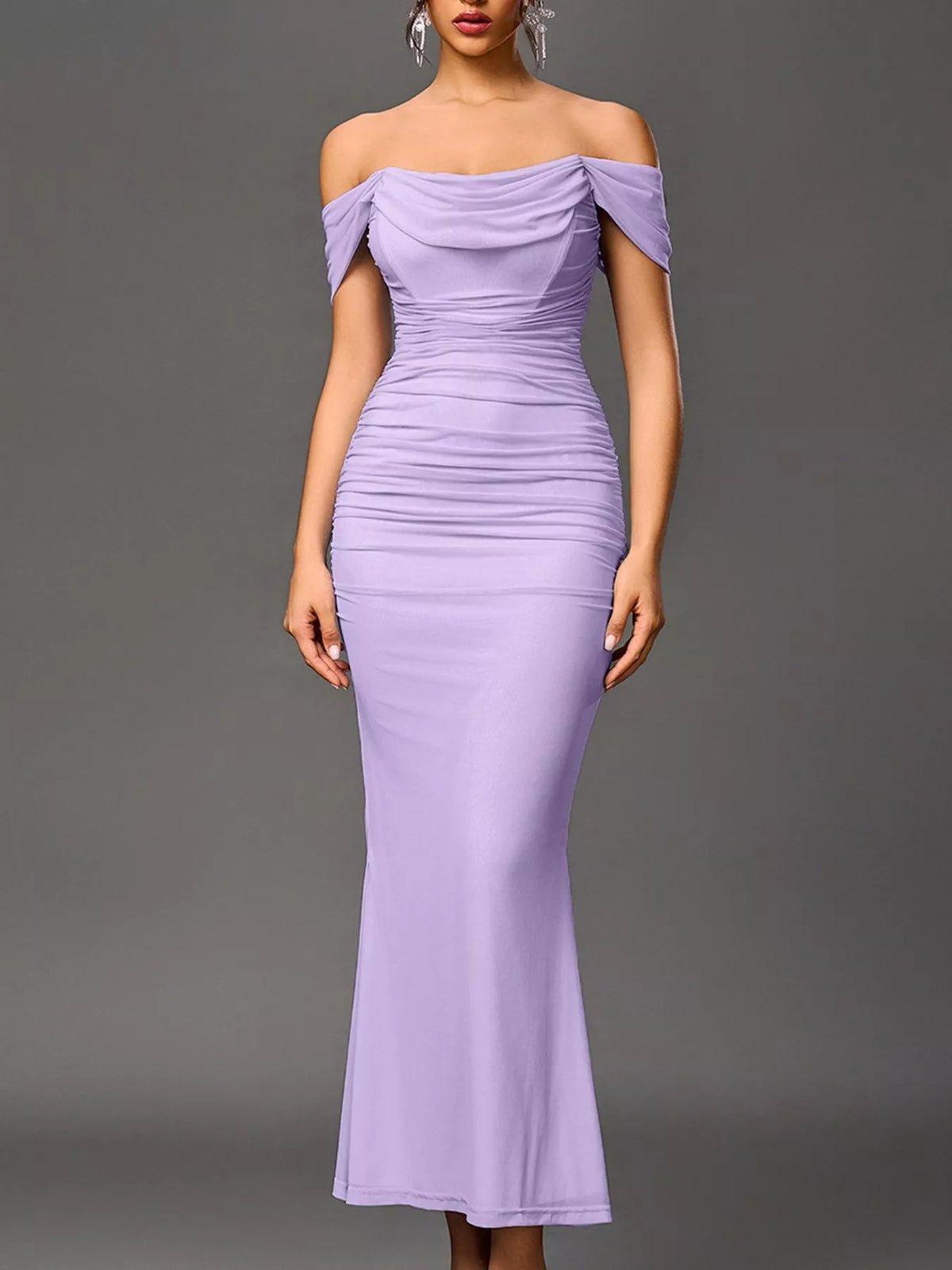 Fabric drape and mermaid hem detail