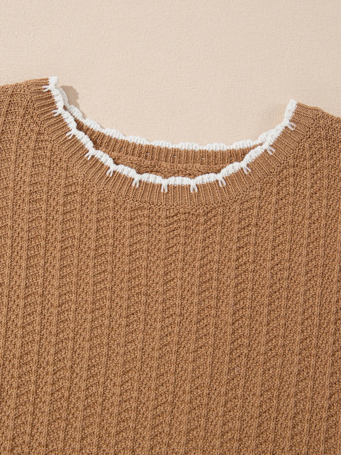 Contrast Trim Boxy Fit Sweater Vest - Fashorio