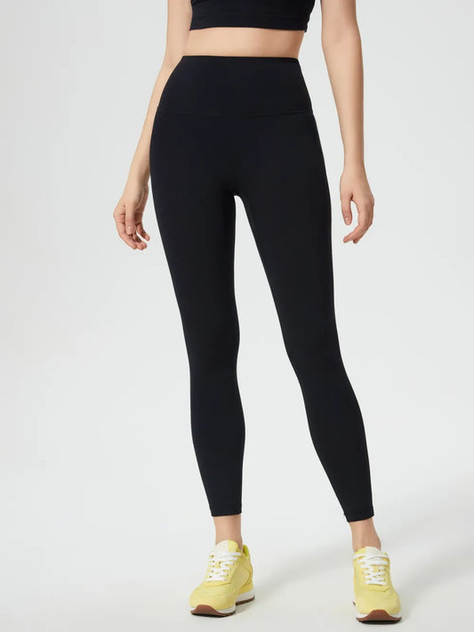 Millennia Wide Waistband Active Leggings Black - Fashorio