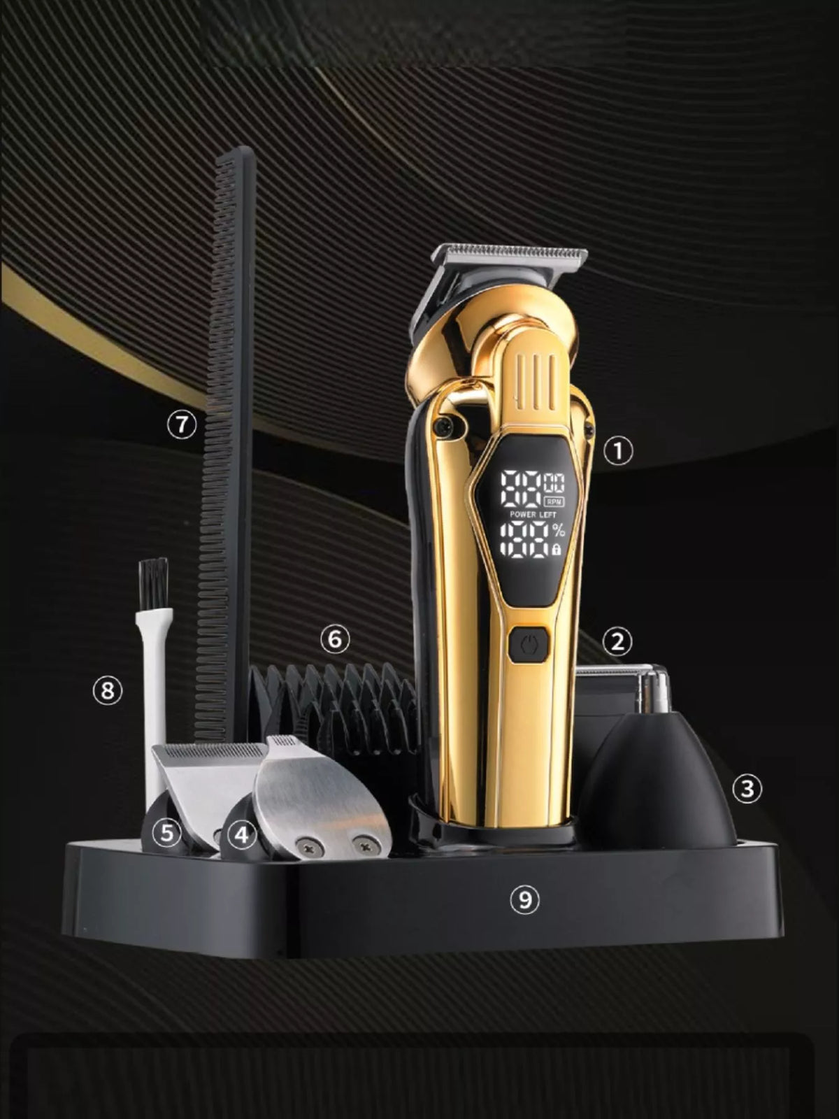 Gold epilator held in hand
