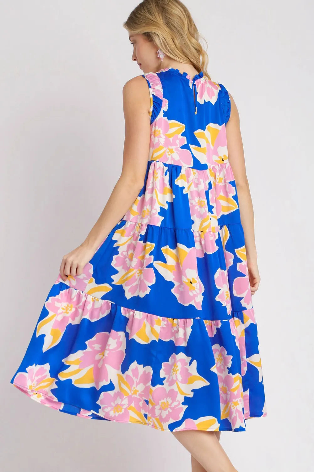 Floral Tiered Midi Tank Dress detail