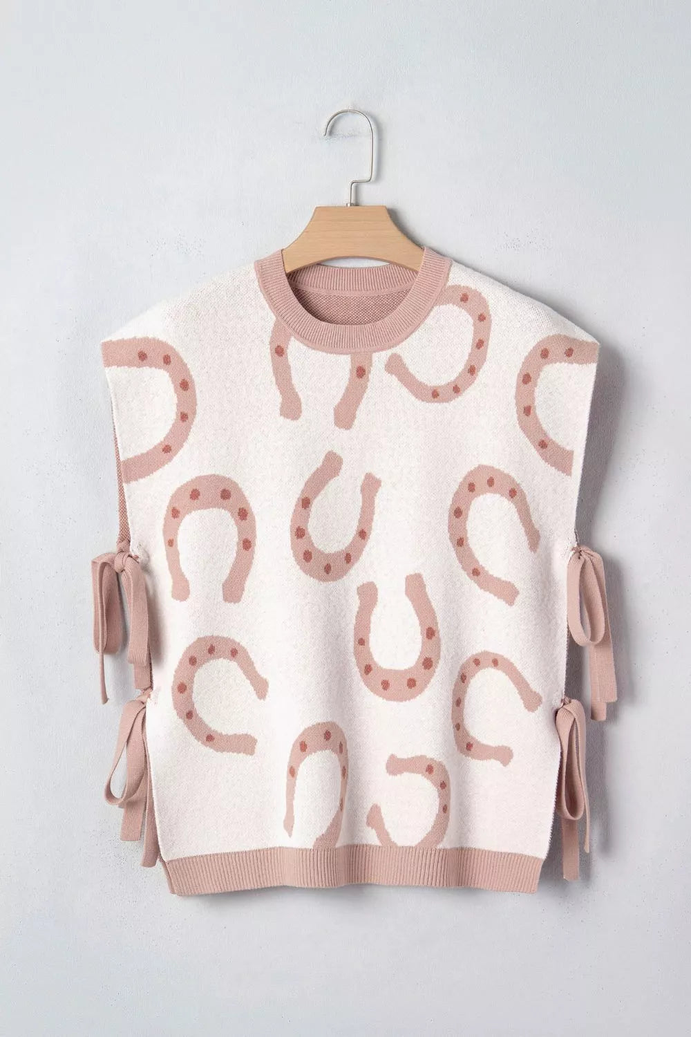 Cap sleeve side tie knit top side view