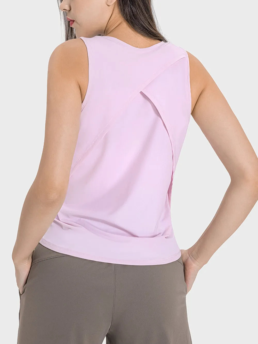 Round Neck Active Tank styled look