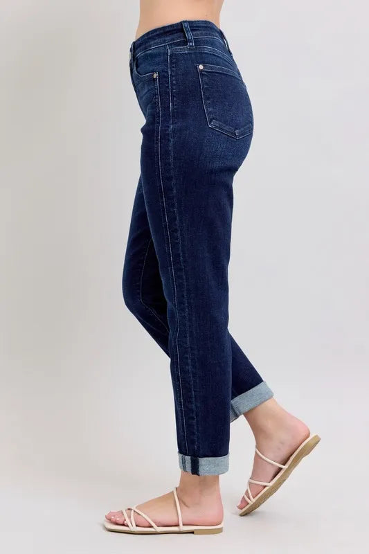 Judy Blue Full Size High Waist Boyfriend Jeans Plus Size - Fashorio