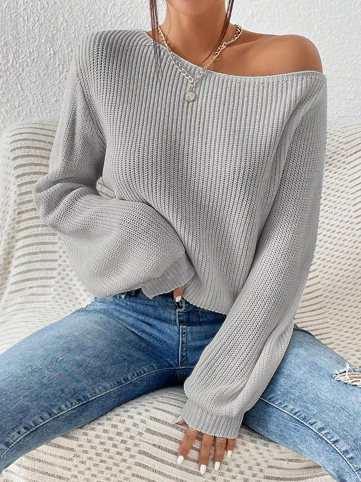 Single shoulder sweater fabric texture