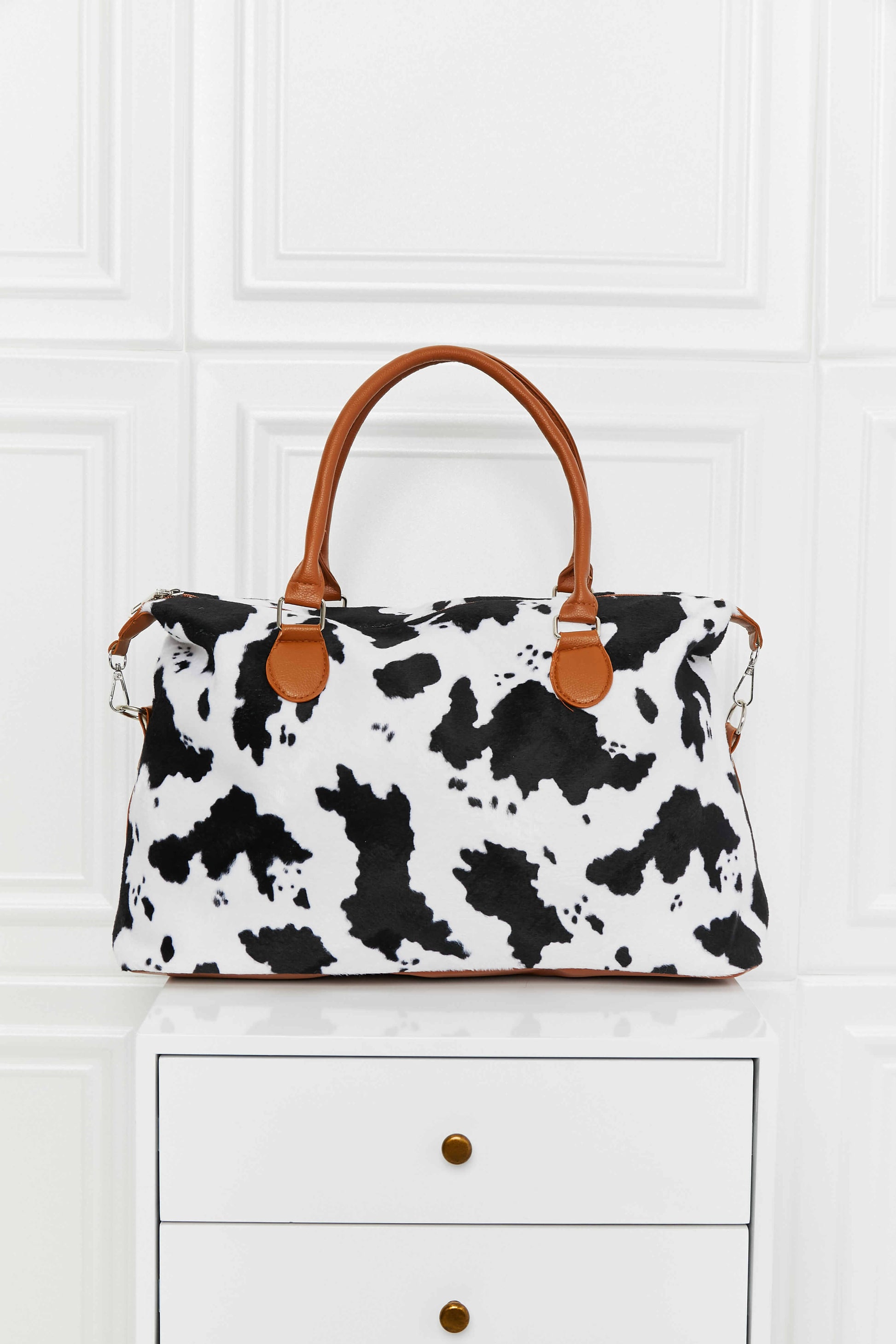 Animal Print Brushed Weekender Bag - Fashorio