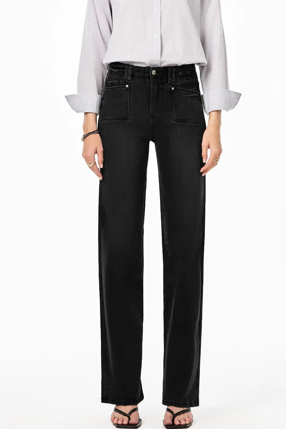 High Waisted Vintage Wash Wide Leg Jeans, view 26