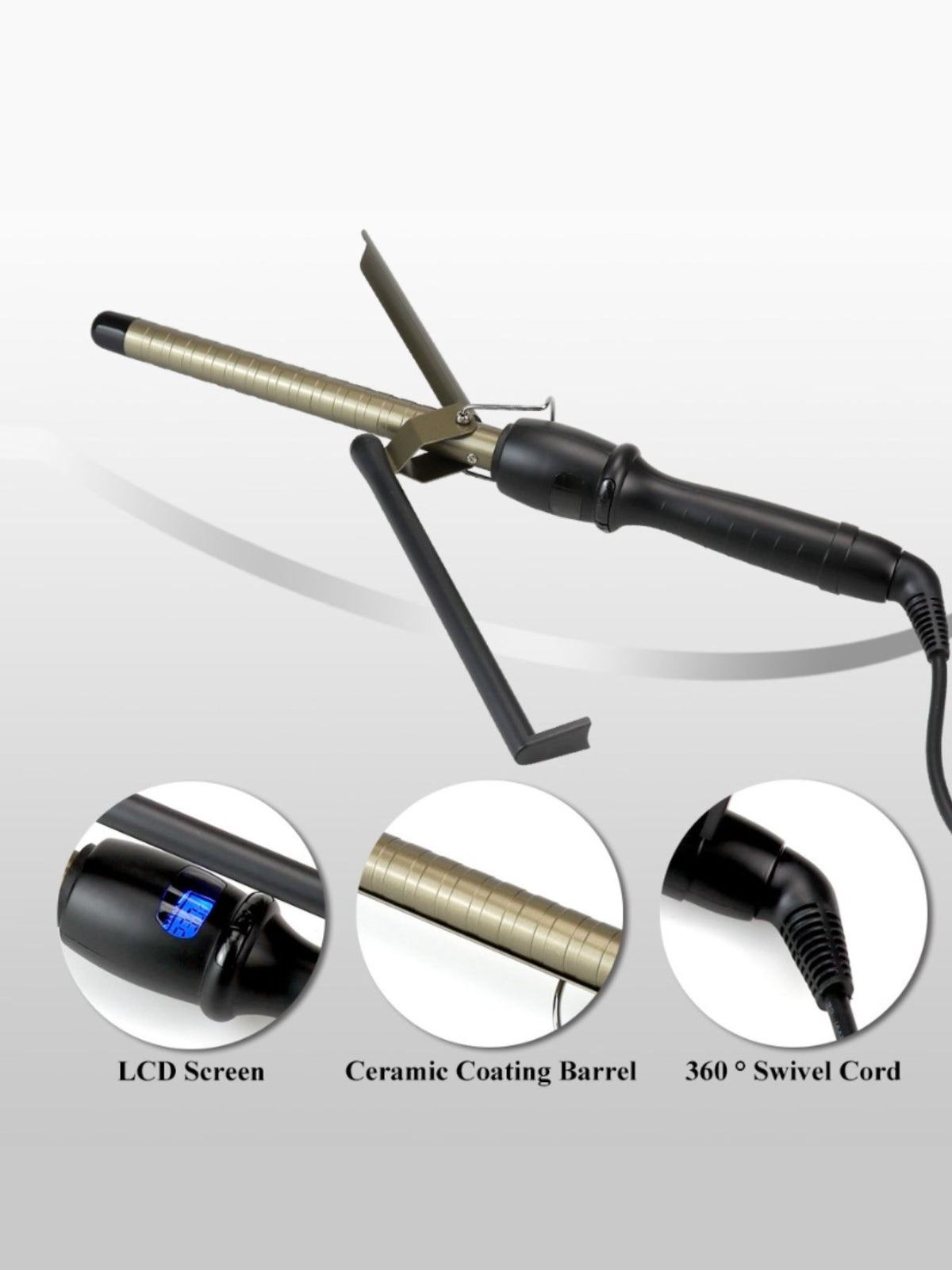 Ceramic barrel curling iron