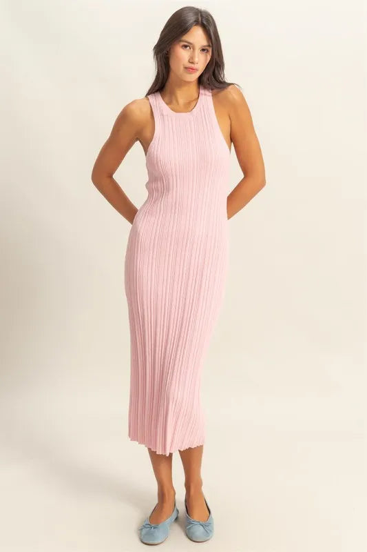 HYFVE Round Neck Bodycon Ribbed Knit Dress - Fashorio