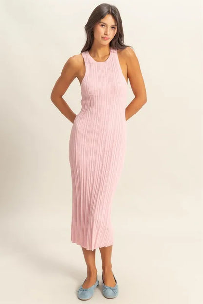HYFVE Round Neck Bodycon Ribbed Knit Dress - Fashorio