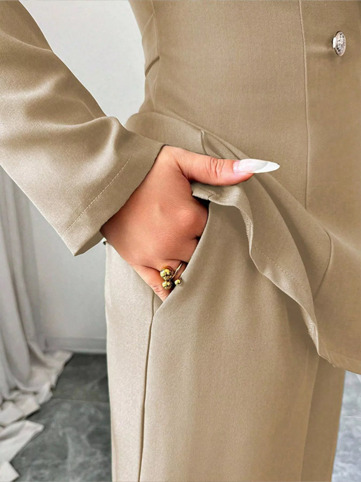 One Button Blazer and Pants Set, view 26