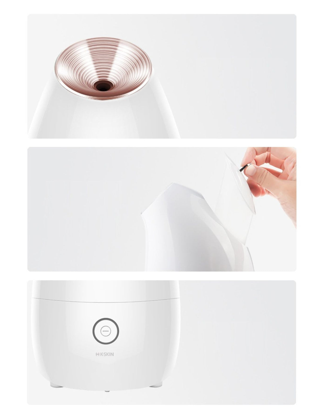 Facial steamer on a vanity
