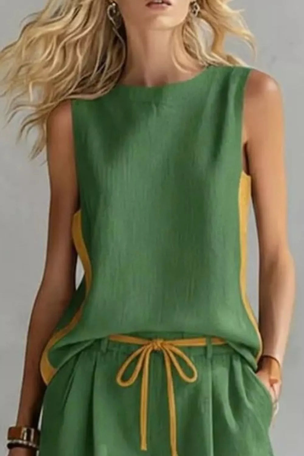 Contrast Trim Tank and Shorts Set, view 8