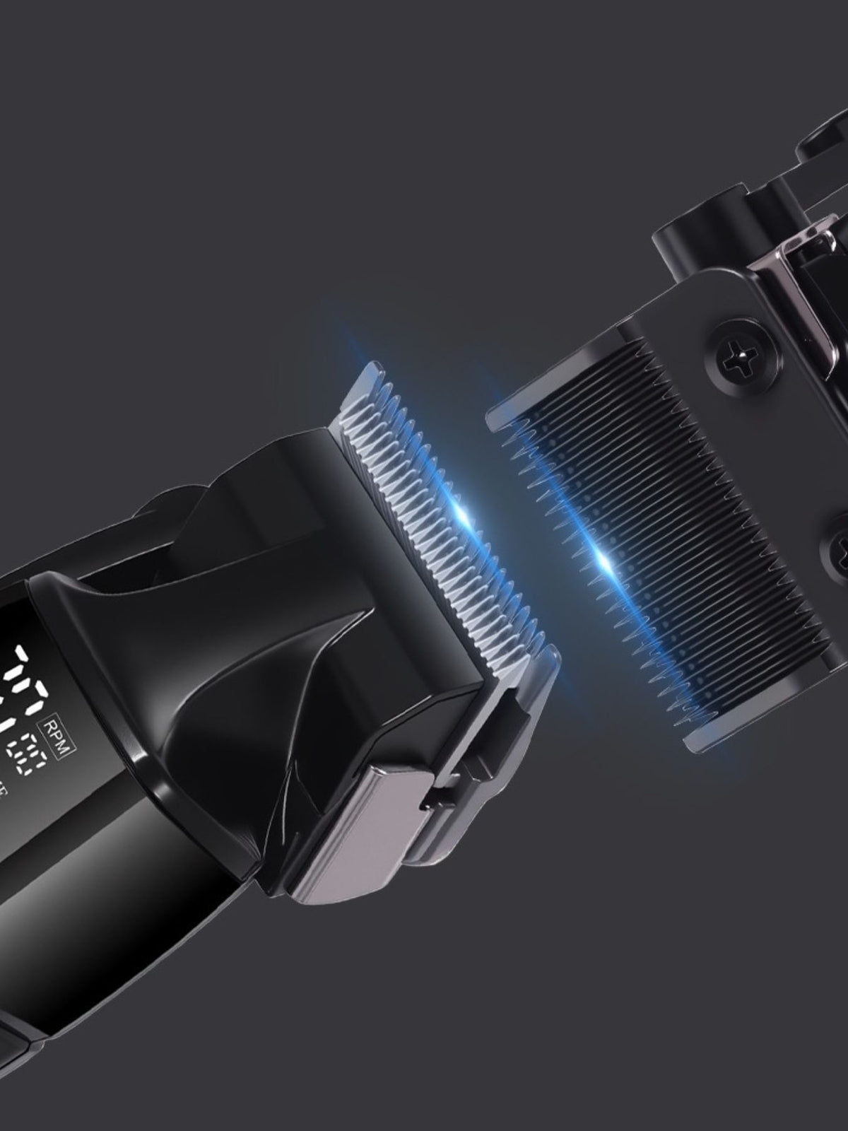 Side view of cordless rechargeable hair clipper