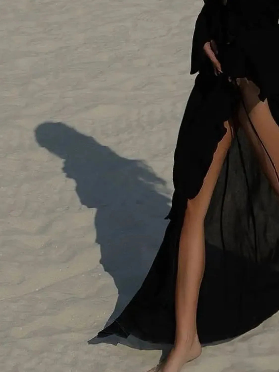 Ruffled Long Sleeve Cover-Up Dress - Fashorio