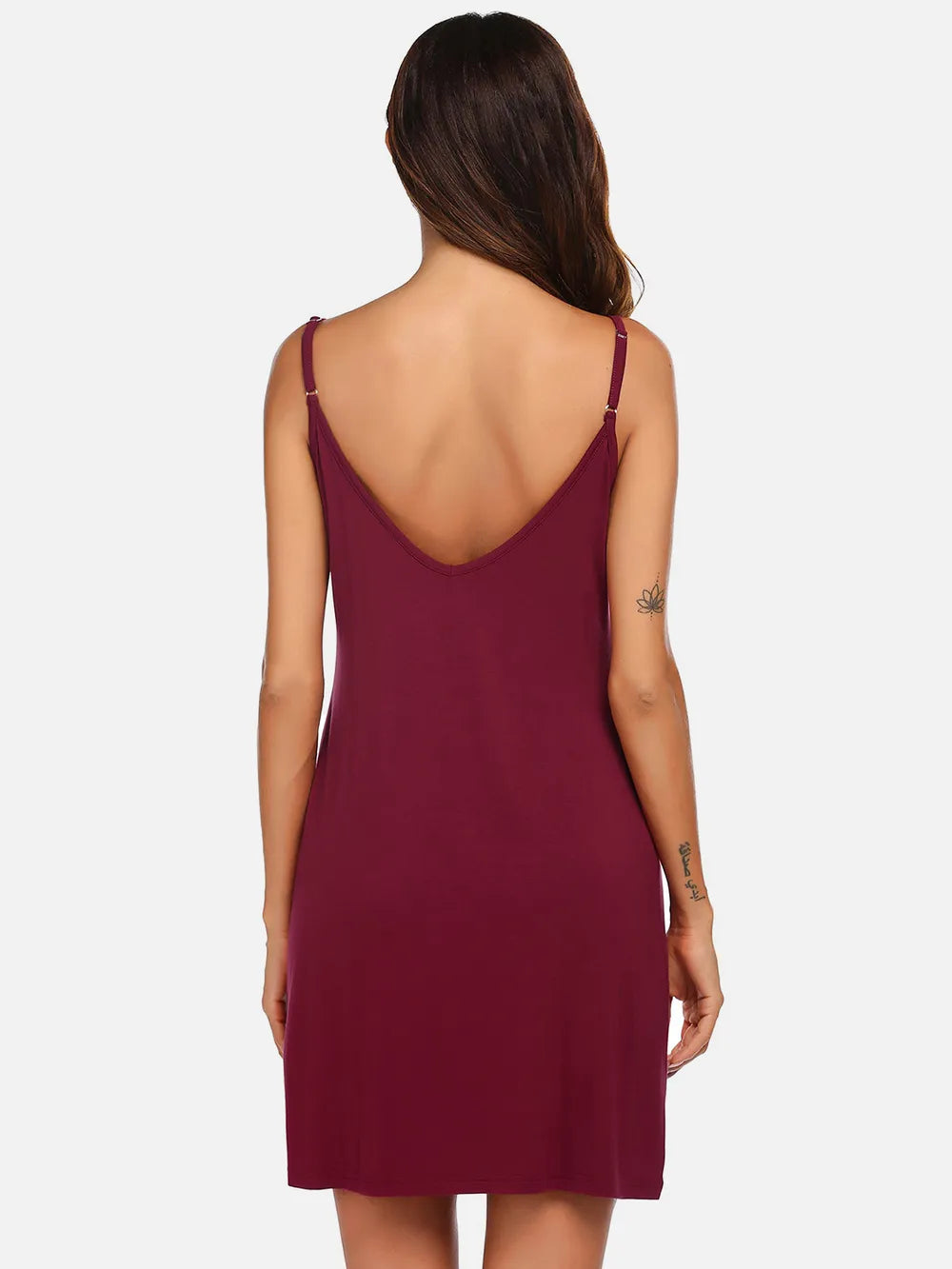 Scoop Neck Spaghetti Strap Lounge Dress - Fashorio