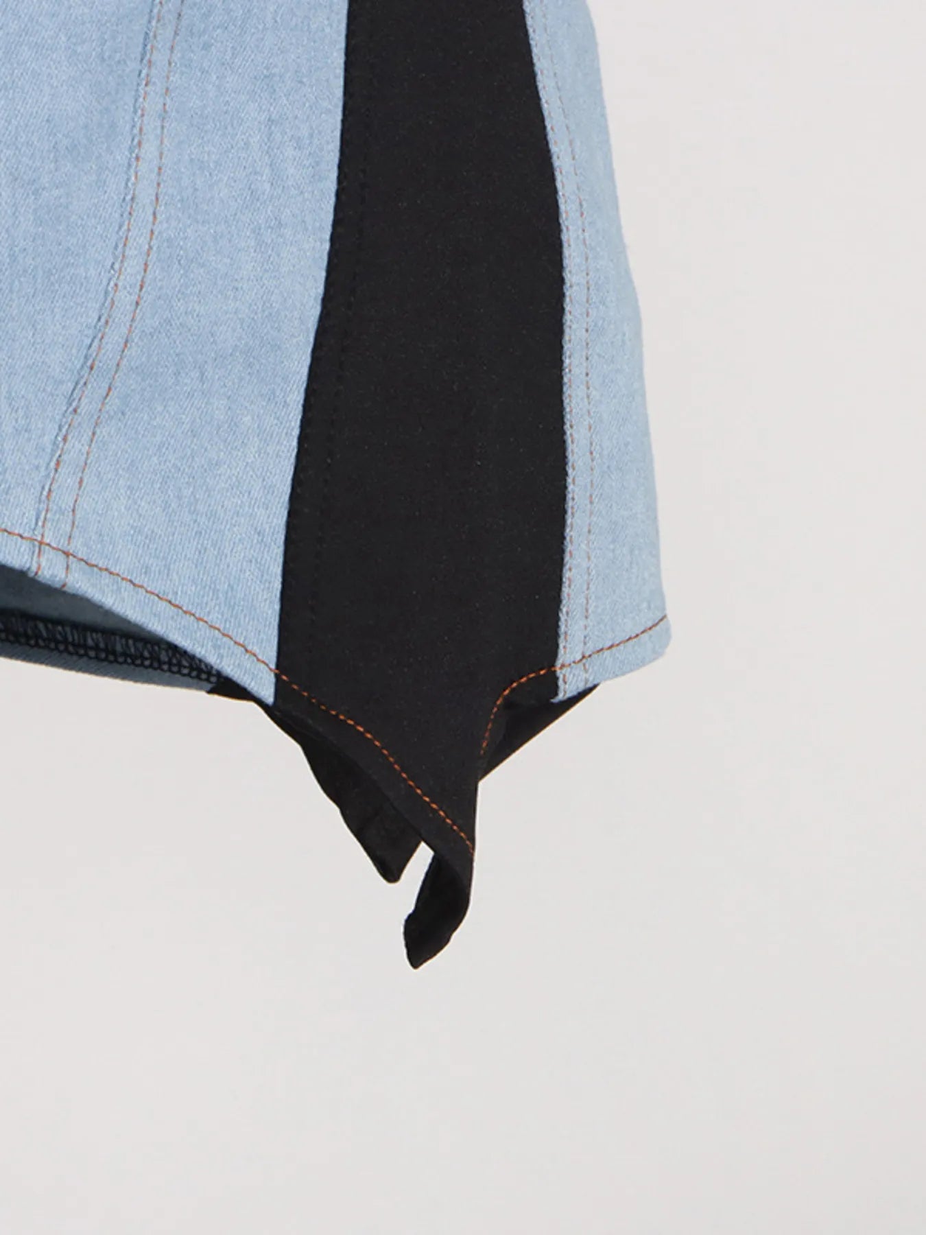 Contrast Adjustable Strap Denim Dress - Fashorio