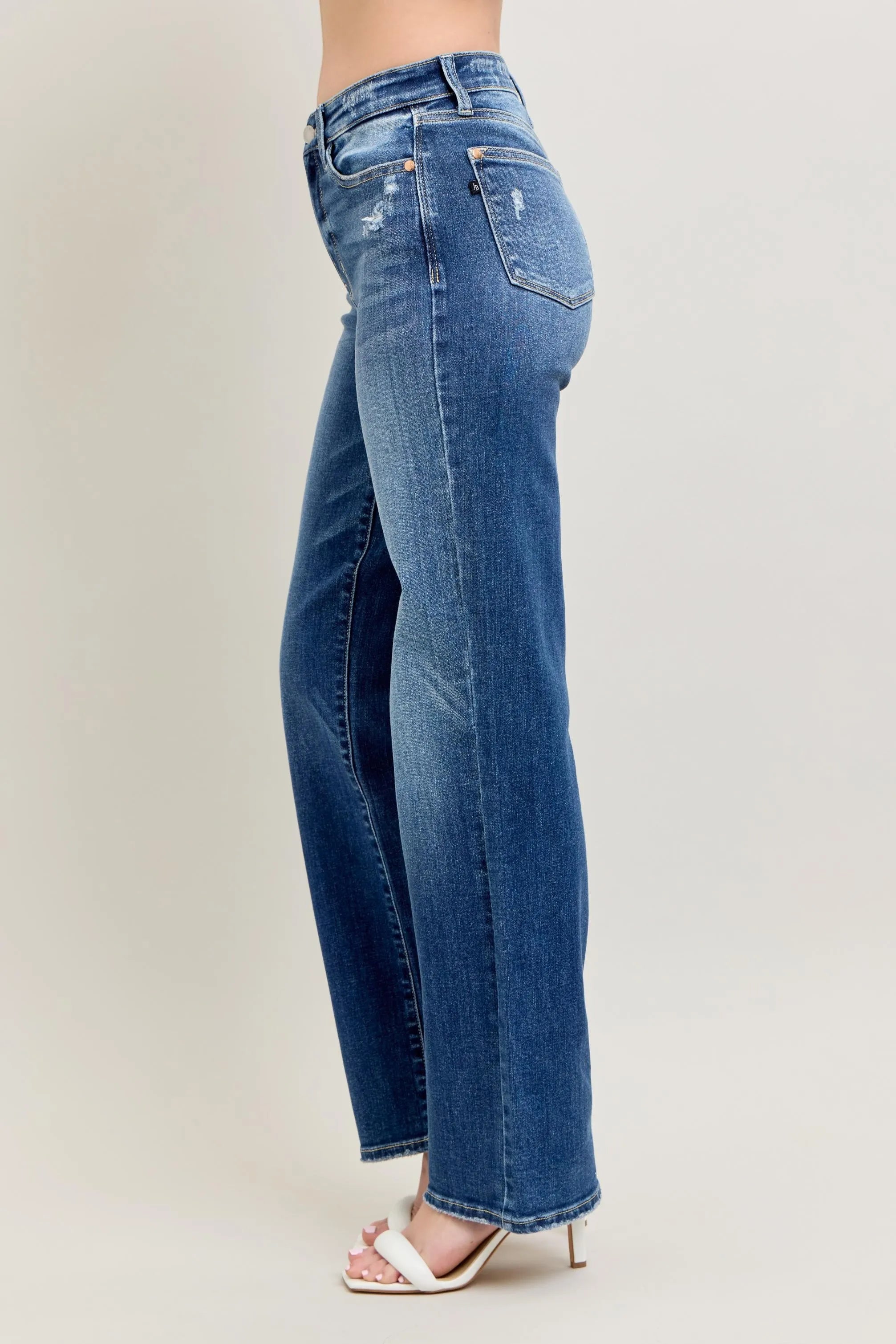 Judy Blue Full Size High Waist 90's Straight Leg Jeans Plus Size - Fashorio