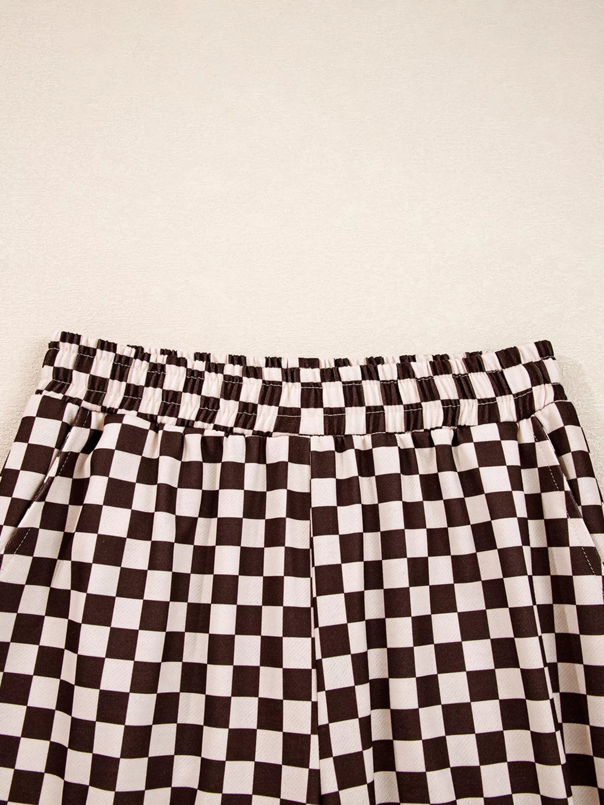 Checkered Drawstring Hoodie and Pants Set view 14