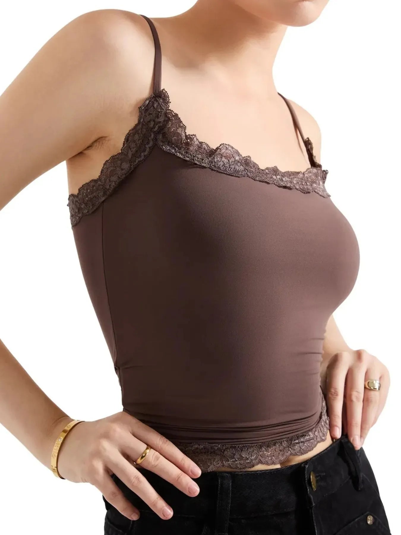 Lace Trim Cami Top - Fashorio