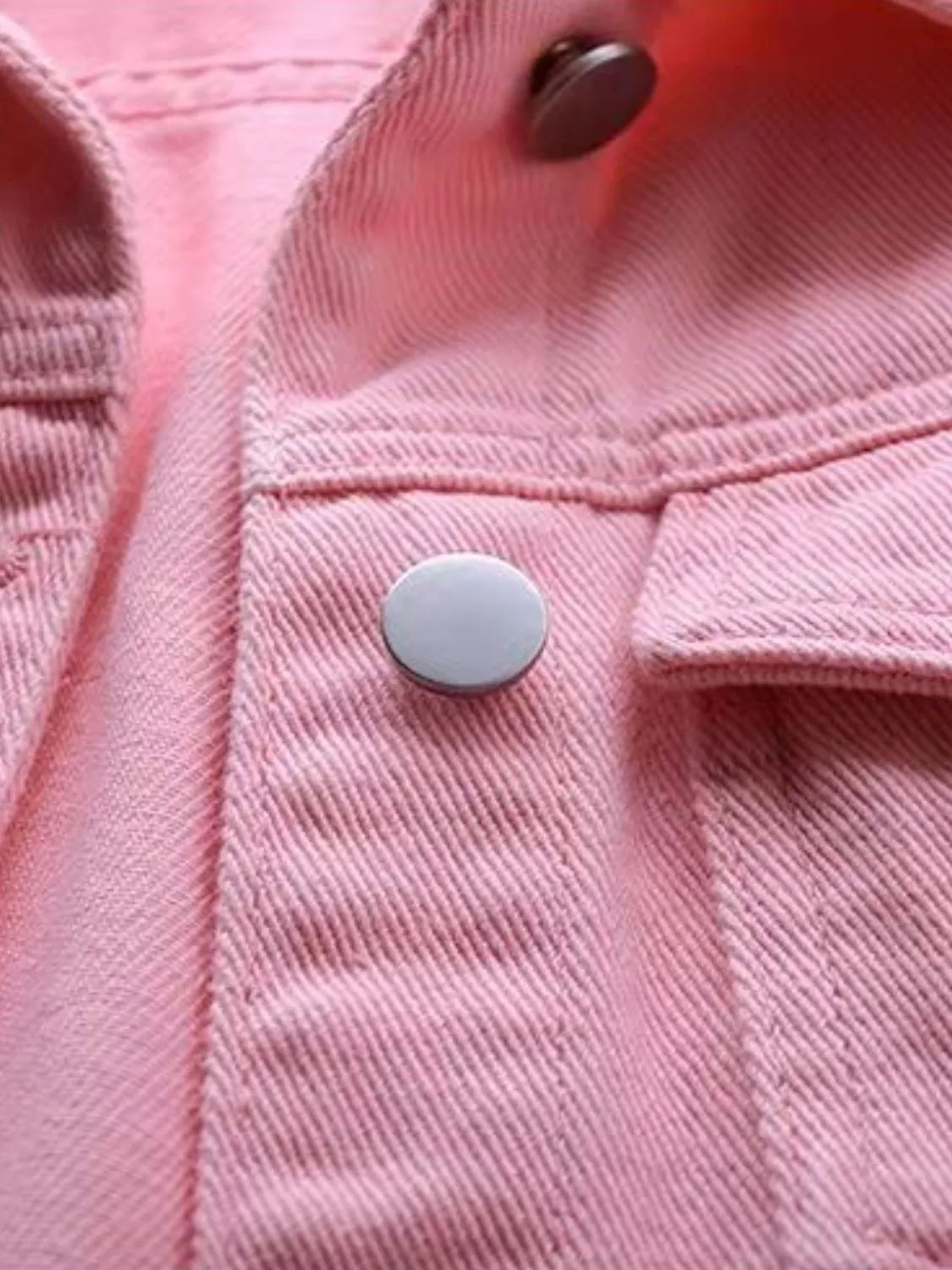 Frayed Denim Vest Plus Size in Blush Pink side view