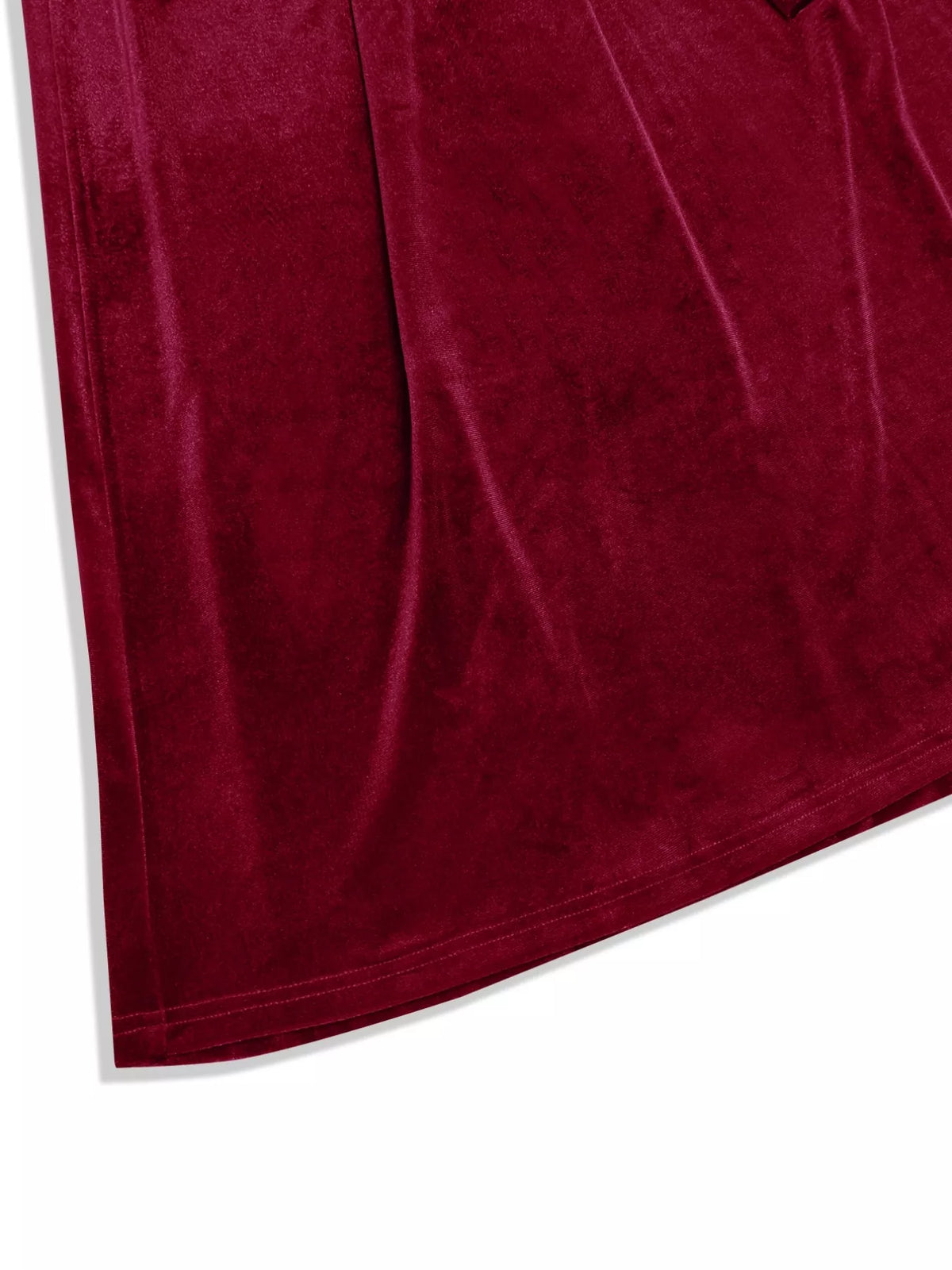 velvet wrap surplice maxi dress fabric and texture detail