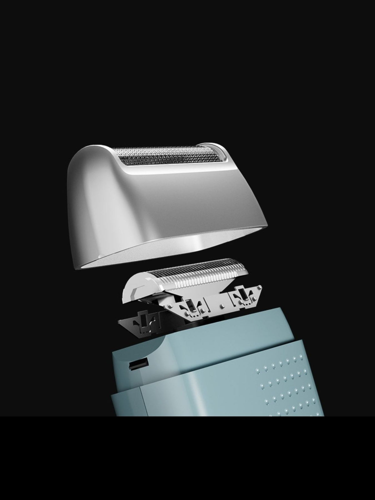 Electric shaver being used to shave