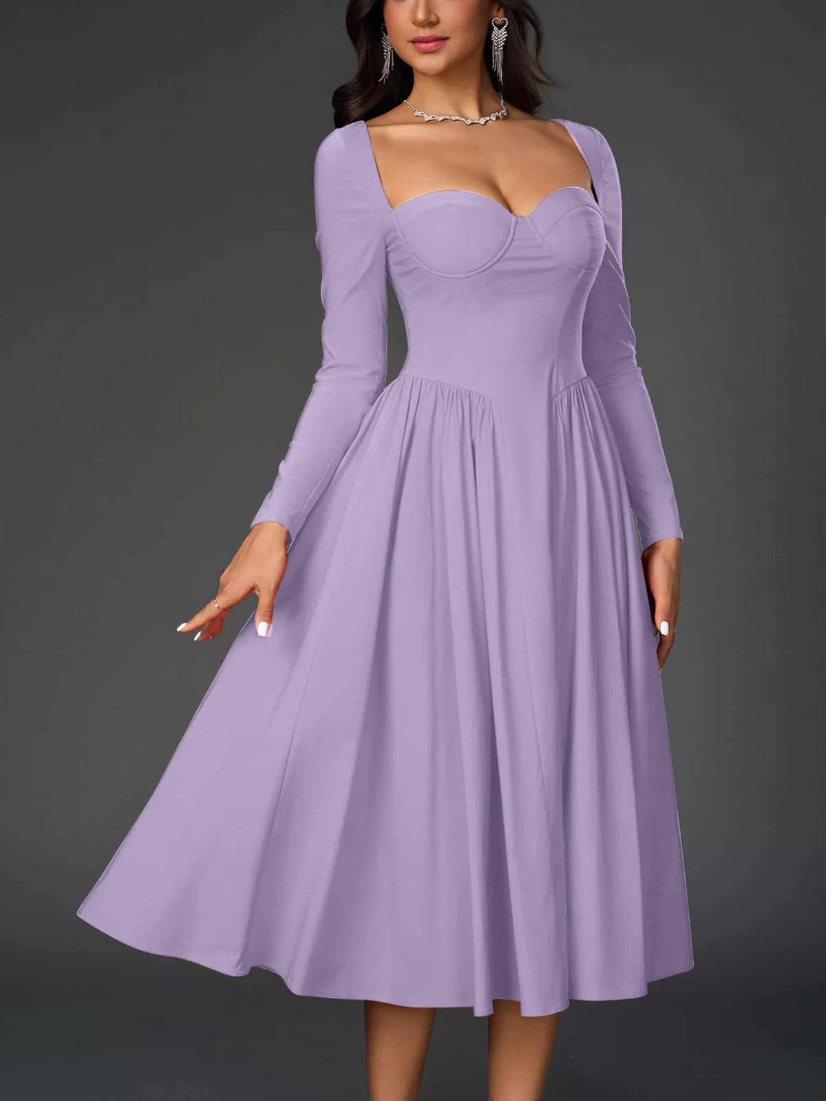 Sweetheart neck dress full view
