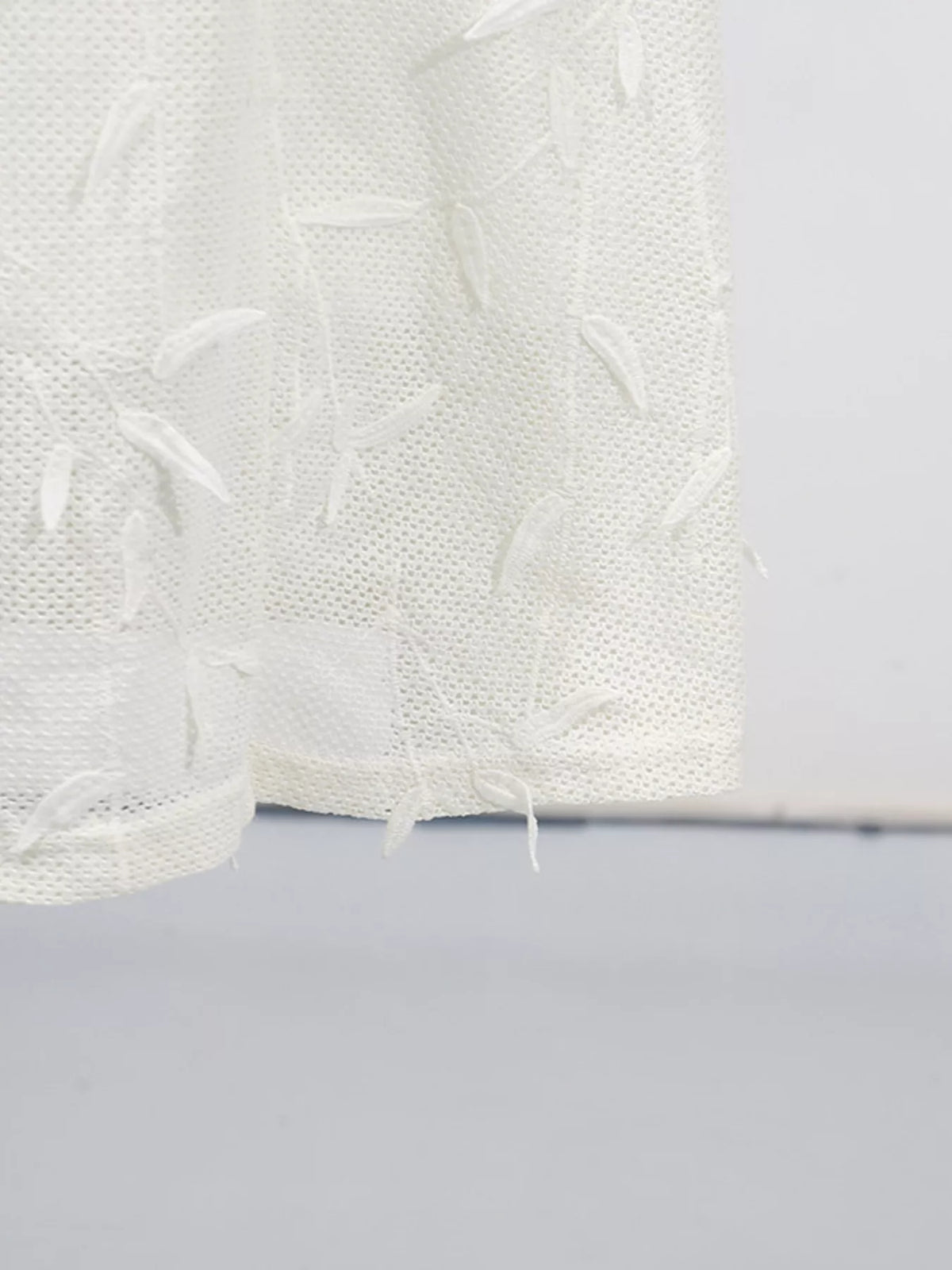 sleeveless floral applique off white midi dress back view